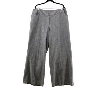Lane Bryant Wide Leg Dress Pants Gray Glen Plaid Womens Size 18 Trouser